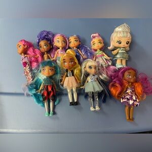 Lot 10 Dolls/Hairdorables Hairmazing Mini Doll Set of 9 & Callie Birthday Doll